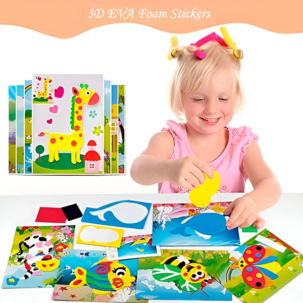 Autocolante 3D din spumă EVA (12 foi)