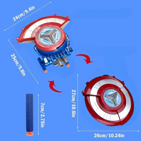 Scut de supererou cu lansator de rachete + 20 Rachete incluse