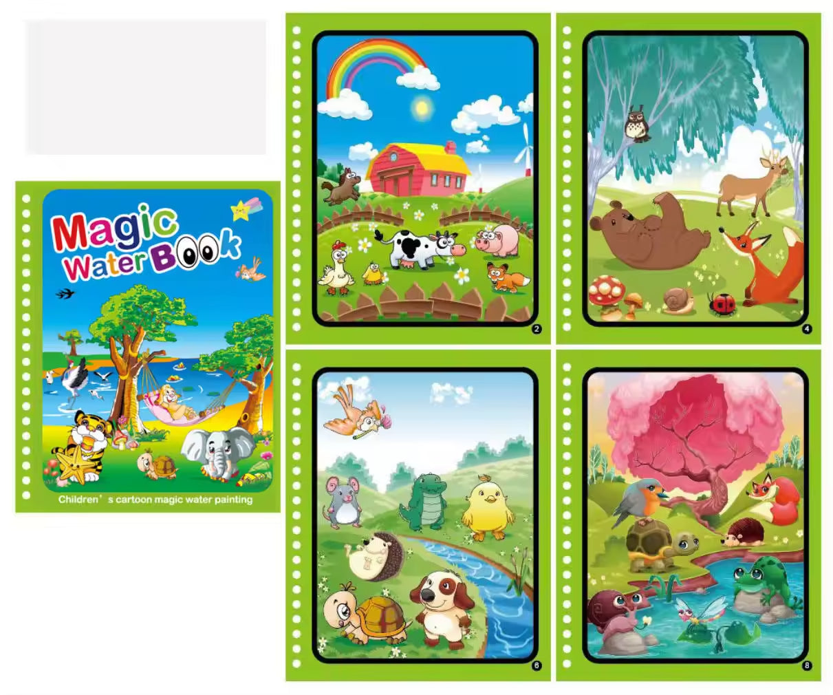 Set 3 Cărți Magice Reutilizabile de Colorat cu Apă | Coloris