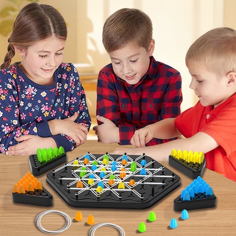 Joc strategic educativ cu benzi elastice | TRIANGLE GAME