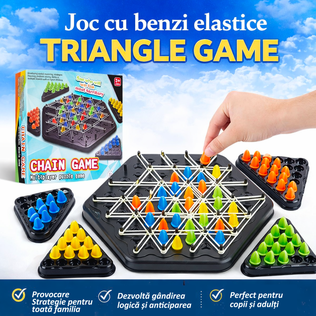 Joc strategic educativ cu benzi elastice | TRIANGLE GAME – Cadoul Joc strategic educativ cu benzi elastice | TRIANGLE GAME – Cadoul